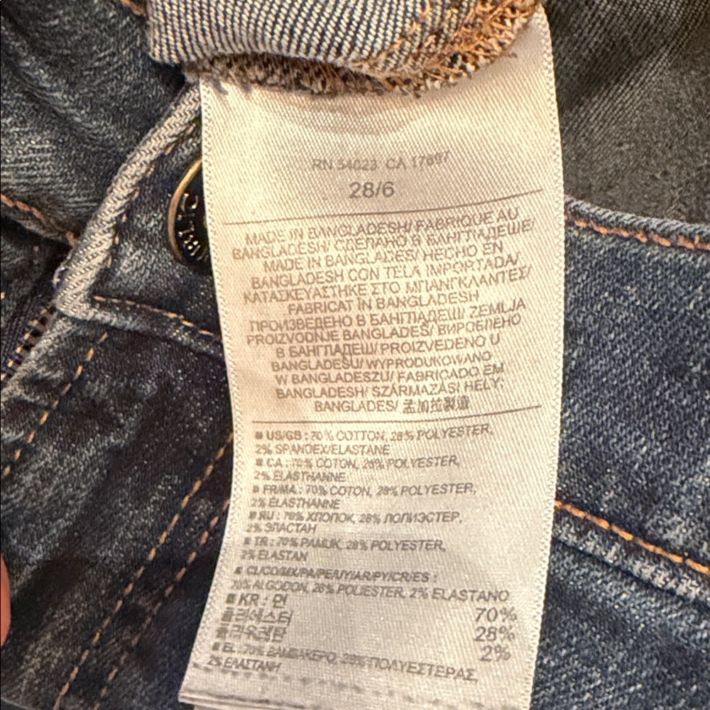 Banana Republic Factory Indigo Legging Jeans with Orange Stitching - Picture 7 of 7